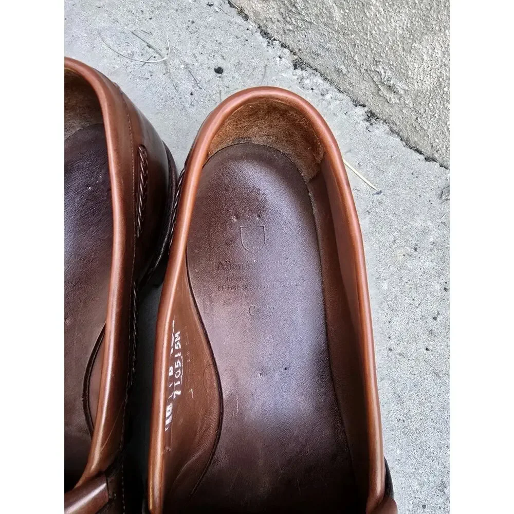 Allen Edmonds Cody Mens Sz 10 D Black & Brown Woven Tassel Loafer Shoes